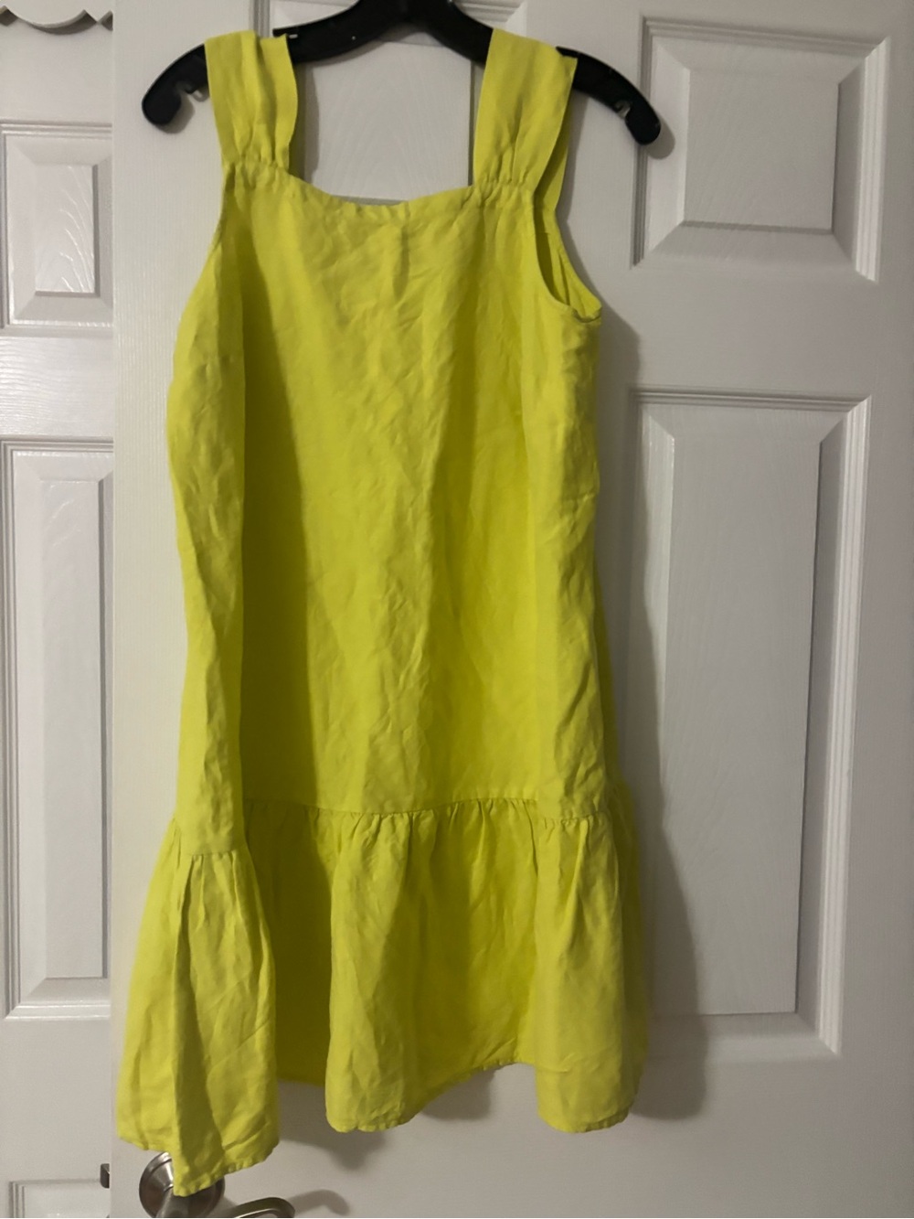 LOFT Lime Green  Sleeveless Ruffle-Hem Shift Dress